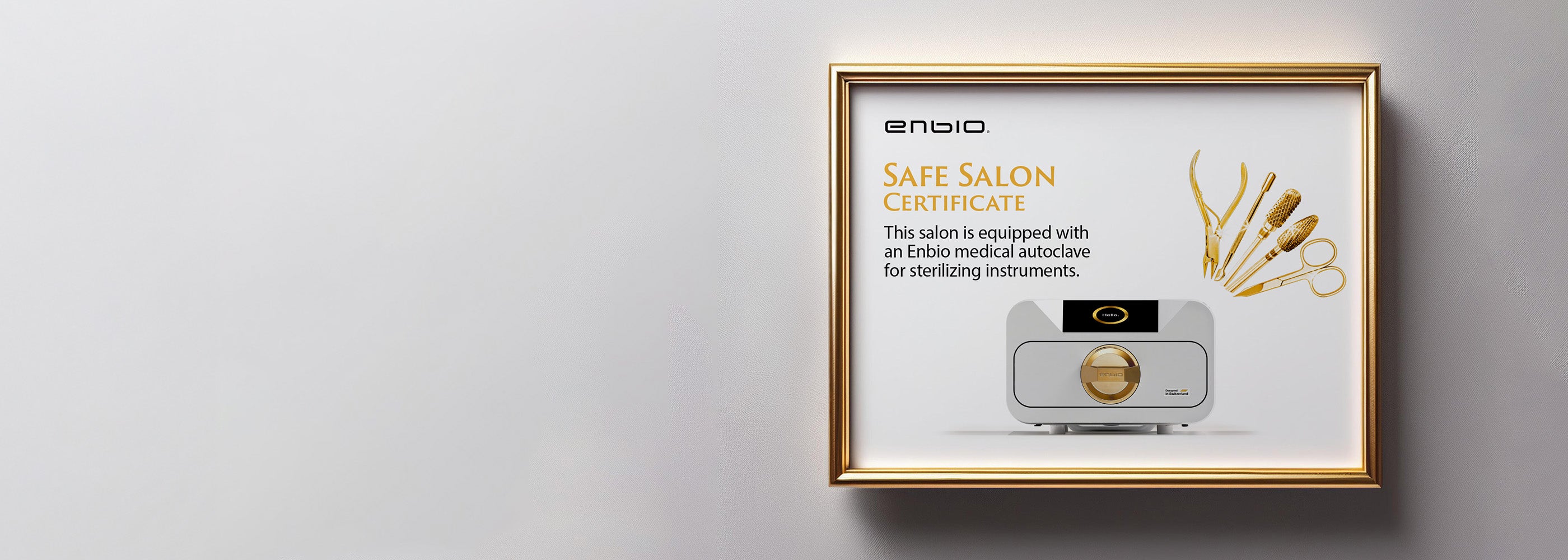 Safe Salon Certificate Enbio Sterilizer